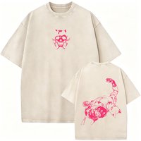 Washed Vintage Anime Jojo Bizarre Adventure T-shirt Manga Killer Queen T Shirt Men Women Cotton Casual Oversized O-Neck T-shirts