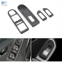 Pour VW Golf 6 MK6 2010 2011 2012 2013 style de voiture Texture en Fiber de carbone lève-vitre interrupteur de commande panneau couverture garniture
