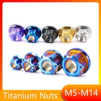 AliExpress NONE 1pcs M5 M6 M8 M10 M12 M14 Titanium Nuts Hex Hexagon Flange Rear Axle Nut Torx Nut for Bike Motorcycle Titanim Fastener