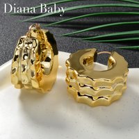 Diana Baby Punk Jewelry Sets Round Earrings Women Gold Color Earring Luxury Good Quality Accessories Female