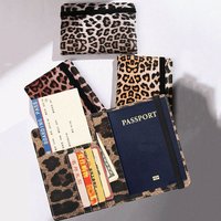 Passport Cover With Bandage Waterproof Passport Clip Built-in RFID Shielding Leopard Print Passport holder Travel Accessories