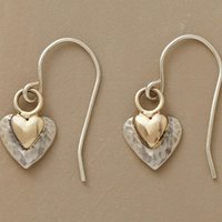Vintage Design 2 Color Metal Carving Double Heart Women's Earrings Simple Trendy Dangle Earrings Woman Jewelry