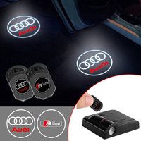 2Pcs For AUDI Sline A3 A4 B8 8P 8V B6 A5 A6 C7 Q5 B9 B7 C6 A1 Q7 Q3 Tt RS A2 Car Led Door Welcome Lights Wireless Projector Lamp