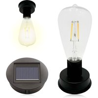 Solar Lamp Base with LED Bulb Solar Lights Replacement Anto On & Off Atmosphere Decorate Light Holder for Outdoor Garden