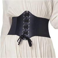 Slim Elastic High Waist Belt Women Simple Black Lace-up Pu Corset Punk And Gothic Curve Shaper Slimming Waist Belt New