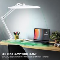 Lampa biurkowa LED o jasności 2200 lumenów, super jasna, 117 diod SMD LED, 4 poziomy jasności, ściemnialna lampa LED do domu i biura.