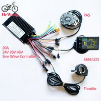 AliExpress NONE 24V 36V 48V 500W 20A Sine Wave Brushless Motor Controller S866 Color LCD Display PAS + Throttle Kit for Electric Scooter E-bike