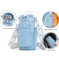 Crossbody Insulated Water Bottle Bag Adjustable Shoulder Strap Fit 40oz Drink Container Gym Daily Carry Gift Ladies Young Girls