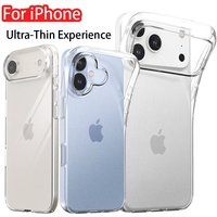 Luxury Transparent Case For iPhone 17 16 15 14 13 12 11 Pro Max Plus Soft TPU Shockproof Soft Silicone Back Cover Clear Case