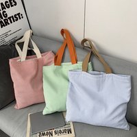 Women's Canvas Shoulder Bag Stripe Contrast Color Large Capacity College Book Tote Zipper Handbags Simple Commuter Shopping Bag