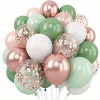 32 Piece Sage Green and Rose Gold Balloon Set for Birthdays Weddings Baby Showers and Jungle-themed Party Decorations