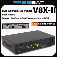 FREESAT V8X2 1080P Satellitenempfänger DVB-S/S2/S2X, H.265 Integriertes WIFI, MARS/FUNCAM/CCAM TV-Box mit CA-Kartensteckplatz Smart Media STB