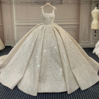 Customized New Large Skirt Elegant Princess Dress Wedding Dress Satin Shiny Sequin Rhinestone Puffy Skirt Vestido De Novia
