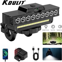 AliExpress NONE USB Rechargeable Bike Front Light With 120dB Cycling Bike Horn Waterproof MTB Bikes Highlight For Night Cycling Easy To Install