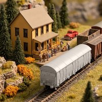 Evemodel HO Scale 1:87 Blank Unassembled High-side Gondola Car with Cover Model Railway Wagon C8742GBJJ