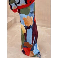 2025 Fashion Commuting Autumn Skirts Casual Hight Waist Slim Fit Long Skirts Women Spring Elegant Pattern Printed Half Skirts