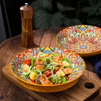 Bohemian Ceramic Plate High Value Cross Border New Home Dish Under Glaze Deep Dinner Plate