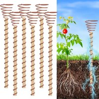6PCS Electroculture Plant Stakes Gardening Copper Coil Antennas for Growing Garden Plants and Vegetables Using Ether Energy