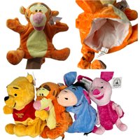 4piece Disney Original Winnie the Pooh Tigger Piglet Plush Toy Interactive Hand Puppet Toy Birthday For Children Kids Gifts