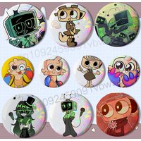 Vee Shelly Goob Dandys World Badge on Backpack Clothes decoration Tinplate Round Brooch Funny Custom Gifts for Friend