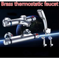 Brass Intelligent Thermostatic Shower Faucet Concealed Hot and Cold Water Mixing Valve Temperature Control Valve Chrome Plated