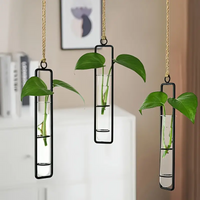 1Pc Fashionable Metal Pointed Flower Vase Multifunctional Indoor Outdoor Wall Decoration Unique Hanging Home Garden