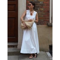 Wolfeel 2026 Women's Summer New Sleeveless Solid Dress Refreshing Breathable Vacation Casual U-Neck Loose Maxi Dress