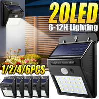 20LEDs Solar Wall Lamp PIR Motion Sensor Outdoor Light IP65 Waterproof Auto On Off Solar Security Lamp for Garden Fence Pathway
