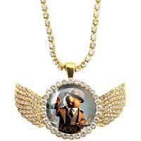 Italian Brainrot 25mm Angel Wing Necklace Pendant Funny Animal Tralalero Tralala Tung Tung Tung Sahur Accessories Jewelry Gift