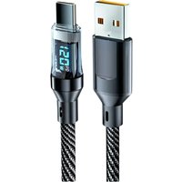 Portable Fast Charging Cable LED Display 60W-120W USB C to C and A to C for Travel Use with iPhone 15 Huawei OPPO Vivo MacBook