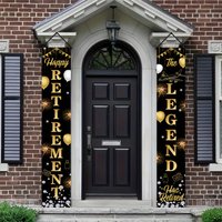 1 pair, 2D flat, retirement door banner decoration, happy retirement theme, indoor and outdoor celebration decoration, wsj