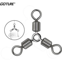 Goture 50 Stück/Set Angeldrehwirbel Leuchtende Kürbisform Angeldrehwirbel 3-Wege-Edelstahl-Drehwirbel Angelzubehör