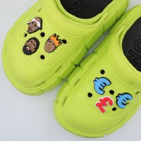 1 Piece Shoe Decorations Accessories Charms Pvc Red Symbol The Black Person Adult Childn Ornament New Year Party Gift