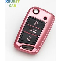 Car Key Case Cover Shell Bag For Skoda Octavia Kodiaq Karoq For Seat Ateca Leon For Volkswagen VW Polo Golf 7 MK7 Tiguan passat