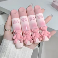 Cute Bear Lip Gloss Waterproof Long Lasting Non Fading Matte Lip Glaze Moisturing Cream Coloring Lip Color Liquid Lipsticks