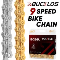 BUCKLOS 9 Speed Bicycle Chain Ultralight Road Mountain Bike Chain 116 Links Durable Bicycle Stainless Steel Chain Cycling Parts