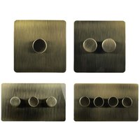 British 1/2/3/4 Open LED 100W Dimming, Bronze Stainless Steel Panel Metal Knob