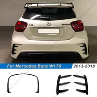 Hatchback Tylny zderzak Spoiler Boczne Canardy Splitter Body Kits Gloss Black Dla Mercedes Benz A-Class W176 A45 AMG 2013-2018