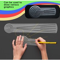 Multifunctional Mandala Drawing Template Acrylic Transparent Drawing Ruler Reusable Circular Arc Straight Line Drawing Tool