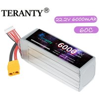Teranty 6000mAh 6S 22.2V 60C RC Lipo Battery Rechargeable Battery For RC Car FPV Truck Helicopter With XT60 XT90 Connector