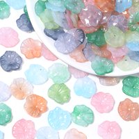 100pcs 16mm Lotus Leaf Acrylic Beads Colorful Loose Spacer Beads For Jewelry Making DIY Earrings Headwear Decoration Accessories
