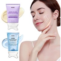 KOEC Dual Types Gua Sha Massage Cream With Massager Roller Retinol Collagen Firming Lifting PDRN Hydrating Smoothing Neck Face