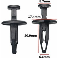 10Pcs For 6.5mm Hole OE: 6501925 10134407 Auto Bumper Retainer Rivet Fasteners Clips Car Fender Door Trim Panel Clips B205