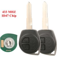 jingyuqin New Remote Car Key For SUZUKI Celerio Pakistani Alto Sx-4 S-Cross Brezza Baleno Starlet Dzire S-Presso 433MHZ ID47Chip