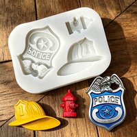 Fireman police Hat Cap Hydrant Silicone Cake Baking Mold Sugarcraft Chocolate Cupcake Resin Tools Fondant Decorating Tools