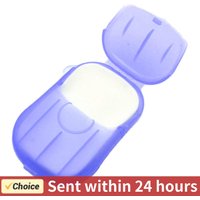20Pcs Disposable Travel Soap Paper Sheets Skin Friendly Mini Paper Soap Sheets Portable Paper Soap for Camping Hiking