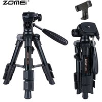 ZOMEI Q100 Portable Desktop Tripod Stand for Mobile Casting Live Streaming Micro Single Camera Compact Tablet Support Phone Clip
