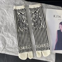 Comfortable Split Toe Women Cotton Socks High Quality Cat Pattern Letters Stripes Design Spring Autumn Winter Two-Toed Tabi Sox