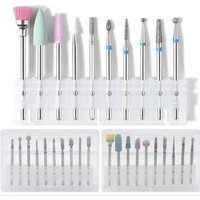 10Pcs/box Multi Functional Nail Cutters Electric Nail Drill Bits For Manicure Pedicure Tungsten Alloy Grinding Head Nail Tools