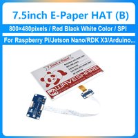 7.5inch E-Paper E-Ink Display HAT (B) 800×480 SPI Red/Black/White color for Raspberry Pi/Jetson Nano/RDK X3/Arduino/STM32